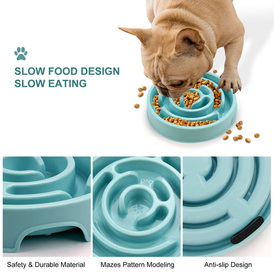 Slow Feeder Dog Bowl – Silicone Puzzle Feeder for Healthy Eating & Anti-Choking Puppies
