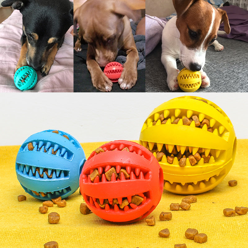 Pet Slow Feeder Dog Toy - Cute Rubber Dog Ball Interactive Treat Dispensing Toy For Training Boredom Relief And Healthy Eating