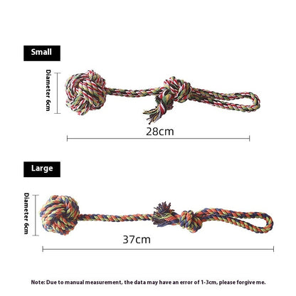 Pet Bite Rope Hand Pull Drag Ball Cotton Rope Toy Durable Chew Tug Toy For Dogs Interactive Training Play