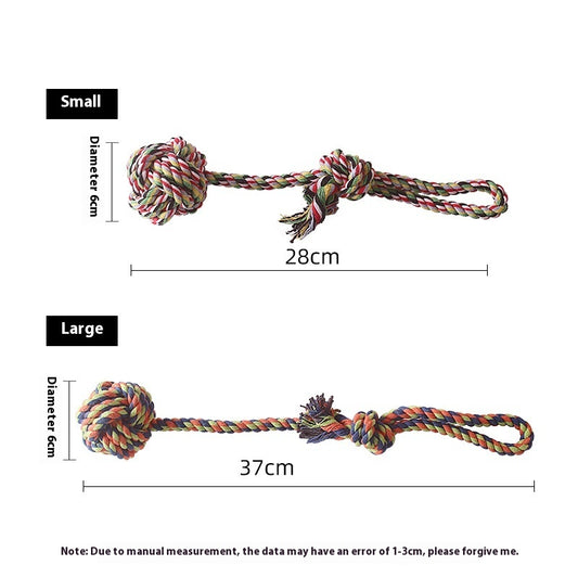 Pet Bite Rope Hand Pull Drag Ball Cotton Rope Toy Durable Chew Tug Toy For Dogs Interactive Training Play
