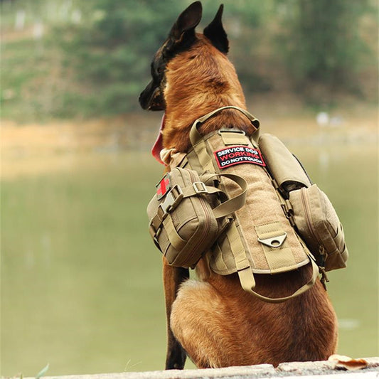 Ihrtrade Tactical Dog Harness – Adjustable Military Molle Vest for Dogs