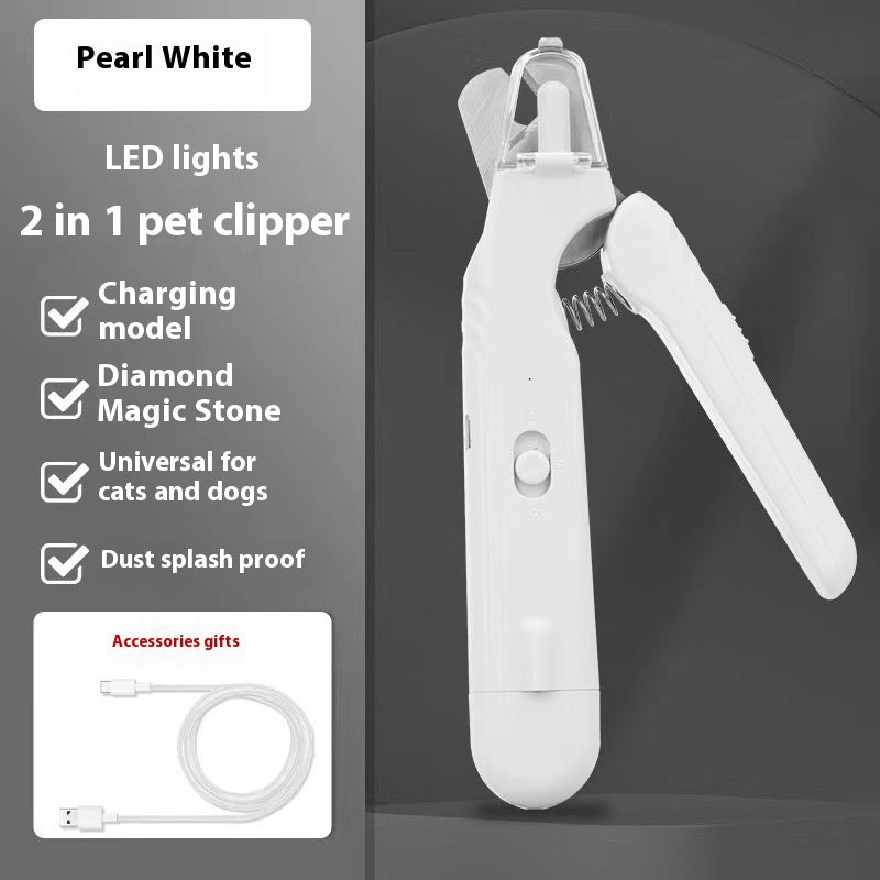 2-in-1 Pet Nail Clippers with LED Light – Dog & Cat Paw Nail Trimmer with Blood Line Guard