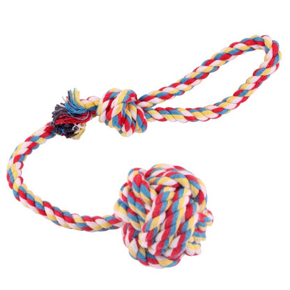 Pet Bite Rope Hand Pull Drag Ball Cotton Rope Toy Durable Chew Tug Toy For Dogs Interactive Training Play