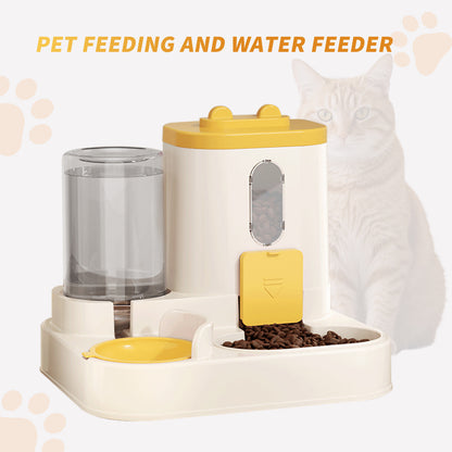 Fully Automatic 2-in-1 Cat Food & Water Dispenser – Keep Your Kitty Happy & Hydrated!