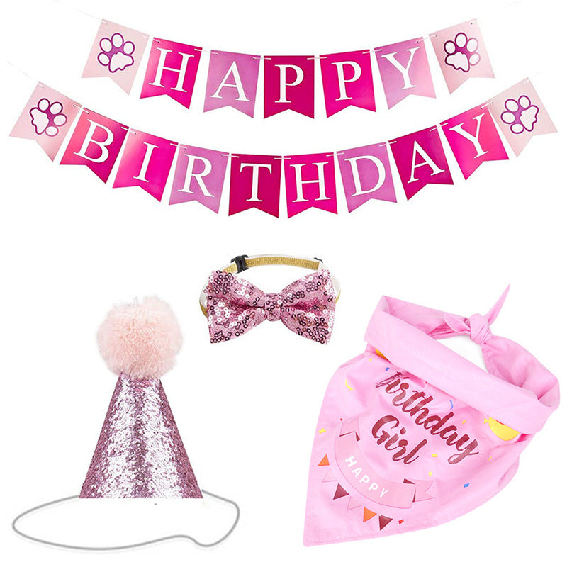 Pet Birthday Decoration & Dress-Up Set – Party Props & Holiday Accessories for Dogs & Cats