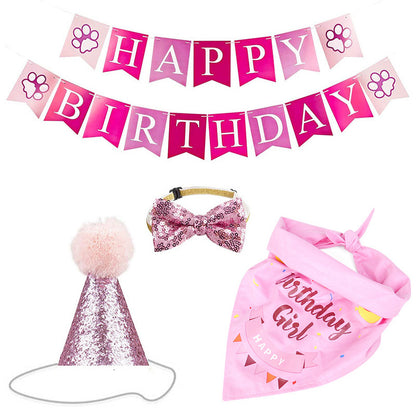 Pet Birthday Decoration & Dress-Up Set – Party Props & Holiday Accessories for Dogs & Cats