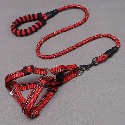 Dog Leash with Chest Harness – Adjustable Pet Leash Set for Small, Medium, and Large Dogs
