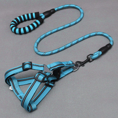 Dog Leash with Chest Harness – Adjustable Pet Leash Set for Small, Medium, and Large Dogs
