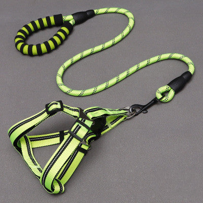 Dog Leash with Chest Harness – Adjustable Pet Leash Set for Small, Medium, and Large Dogs