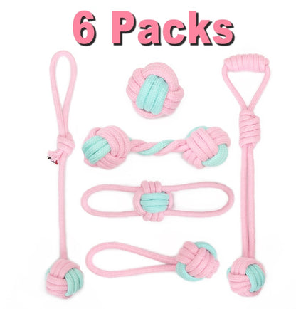 Durable Rope Toys Designed to Clean Teeth, Reduce Boredom, and Keep Small Dogs Happily Chewing Longer (6 Pack)