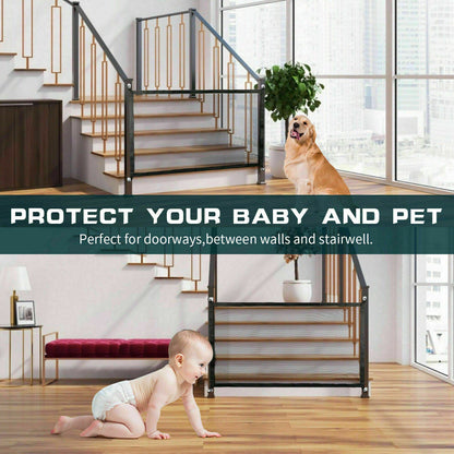 Portable Pet Safety Gate – Mesh Guard Fence for Dogs, Cats & Stairs