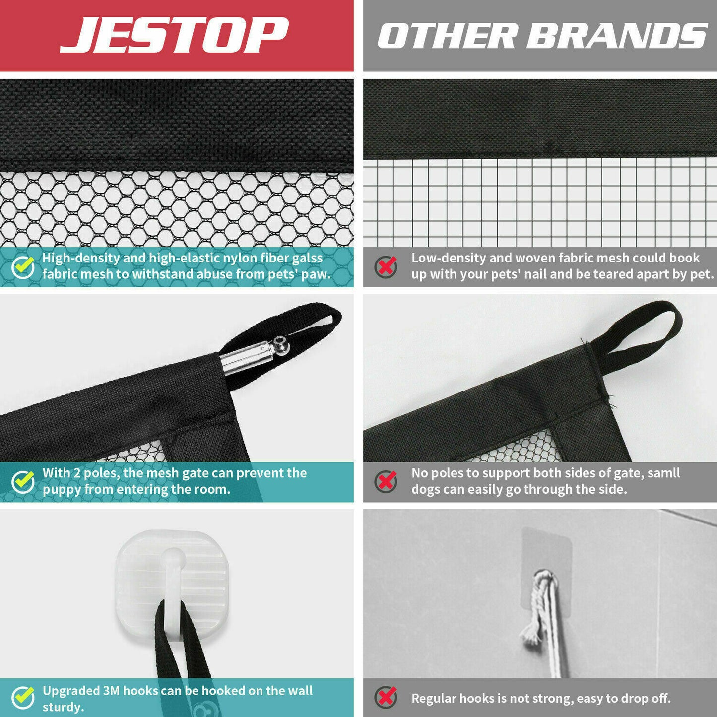 Portable Pet Safety Gate – Mesh Guard Fence for Dogs, Cats & Stairs