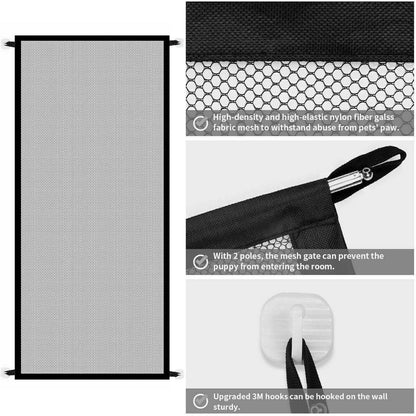 Portable Pet Safety Gate – Mesh Guard Fence for Dogs, Cats & Stairs