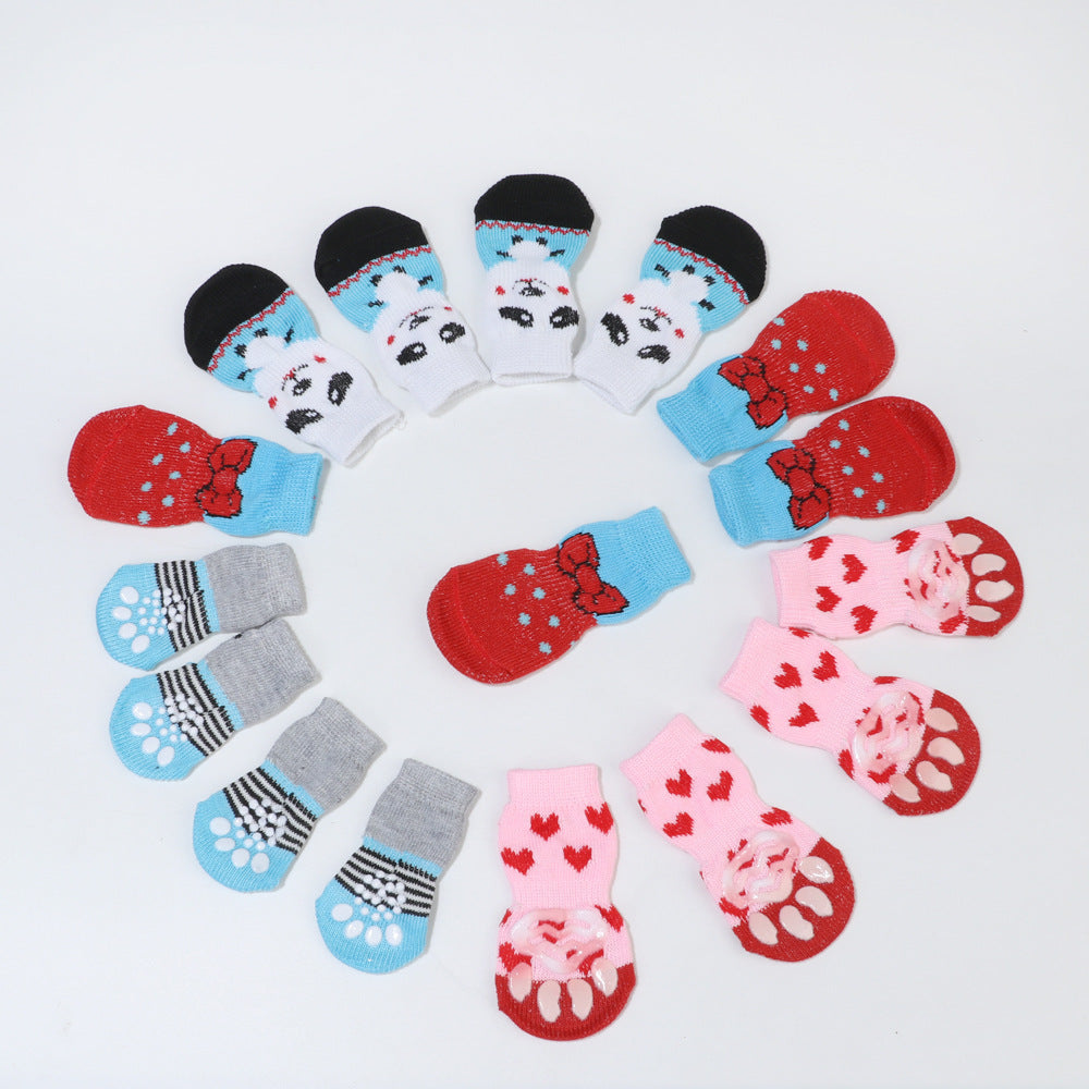 Pet Knit Skid Warm Love Cotton Socks