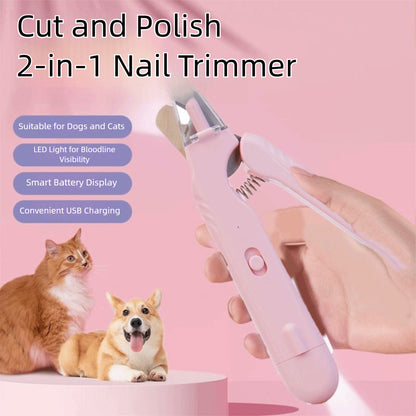 2-in-1 Pet Nail Clippers with LED Light – Dog & Cat Paw Nail Trimmer with Blood Line Guard
