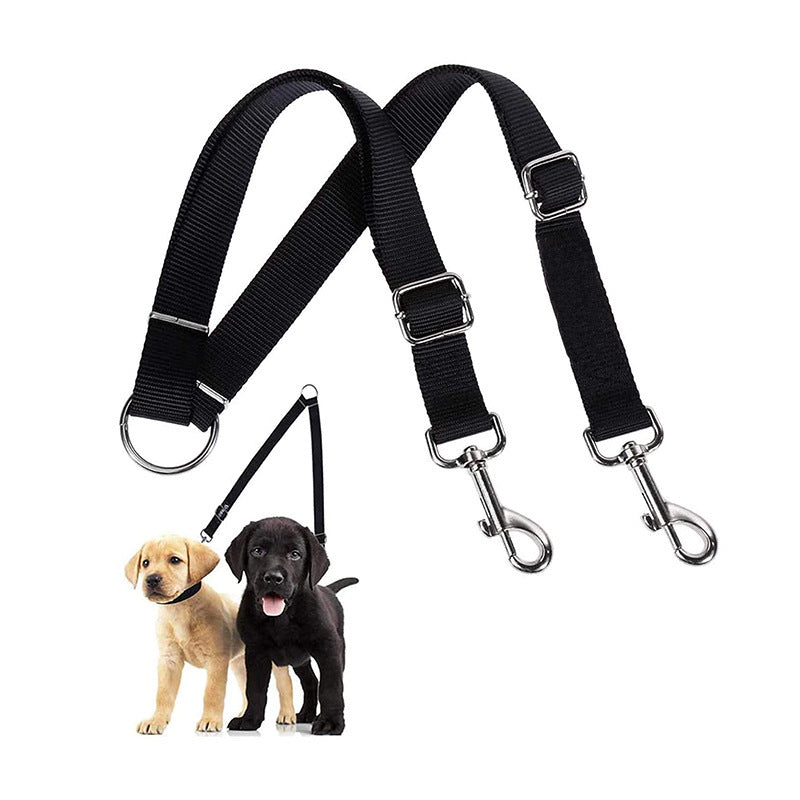 Multipurpose Dual-Headed Dog Leash – Adjustable Lead for Walking & Training Two Dogs