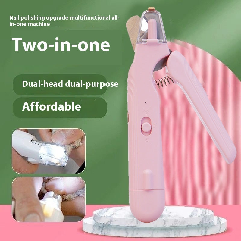 2-in-1 Pet Nail Clippers with LED Light – Dog & Cat Paw Nail Trimmer with Blood Line Guard