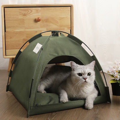 Cat & Dog Tent Bed with Cooling Mat – Indoor Pet Sofa, Camping Kennel & Nest