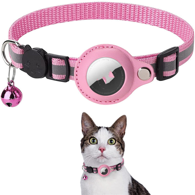 Reflective Waterproof AirTag Collar Holder With Nylon Collar For Cats Dogs Kittens Puppies Secure Protective Case Pet Tracking Accessory