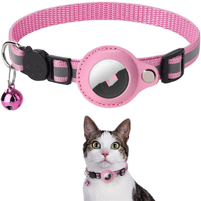 Reflective Waterproof AirTag Collar Holder With Nylon Collar For Cats Dogs Kittens Puppies Secure Protective Case Pet Tracking Accessory