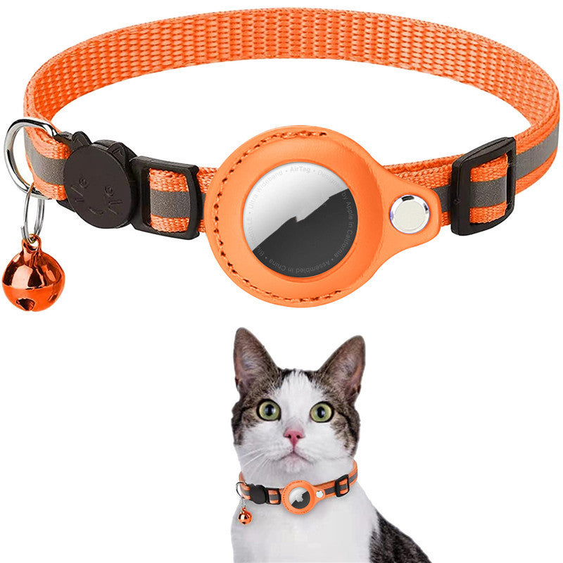 Reflective Waterproof AirTag Collar Holder With Nylon Collar For Cats Dogs Kittens Puppies Secure Protective Case Pet Tracking Accessory