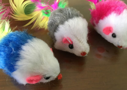 Colored Feather Tail Mouse Toy Interactive Cat Toy Pet Supplies Fun Chase Toy For Kittens And Cats