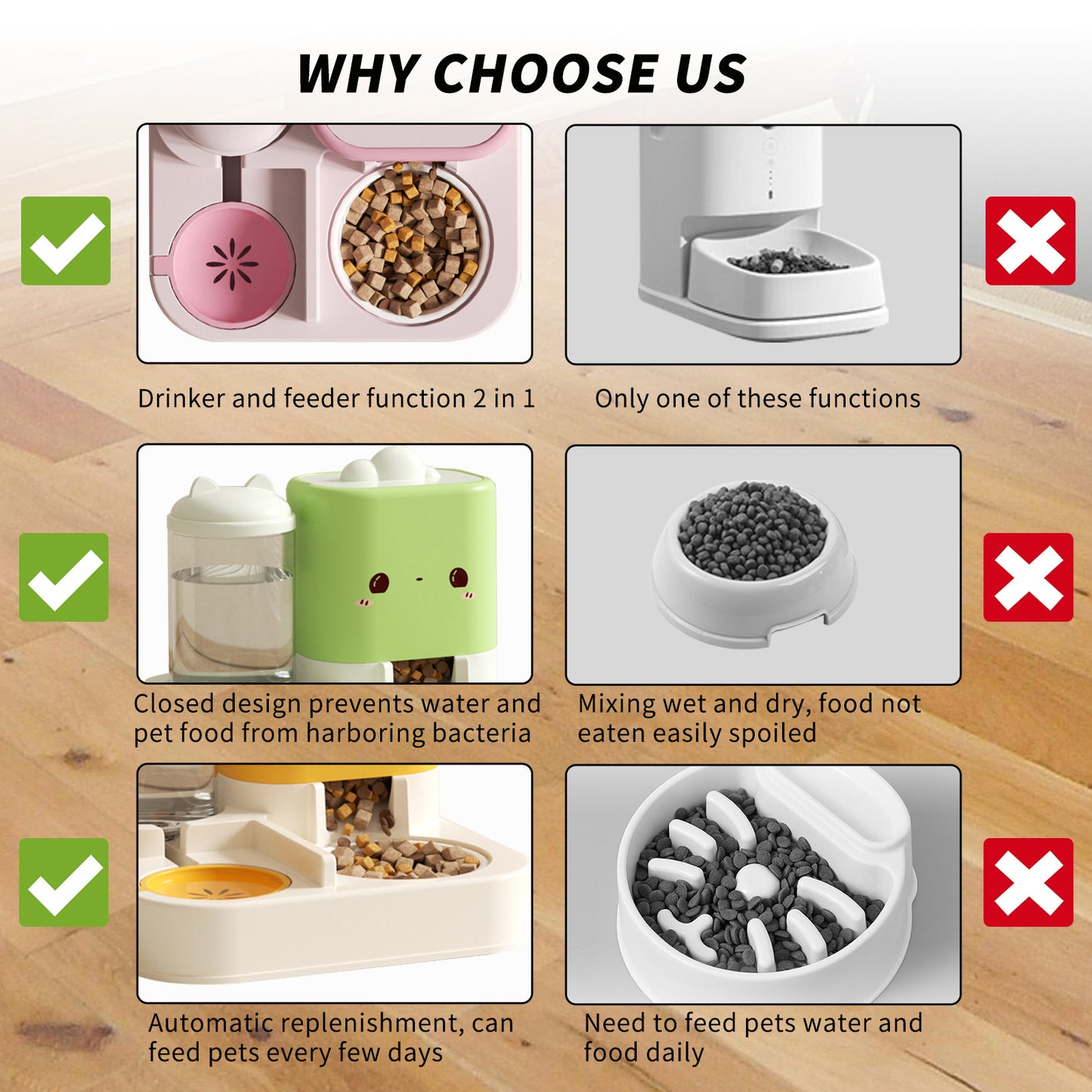 Super Cute Pink Cartoon Pet Feeder and Water Dispenser Large Capacity for Happy and Hydrated Pets