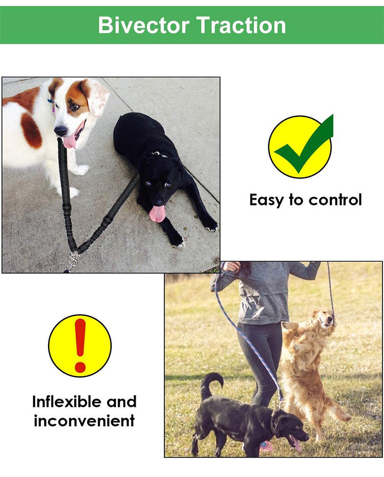 Multipurpose Dual-Headed Dog Leash – Adjustable Lead for Walking & Training Two Dogs