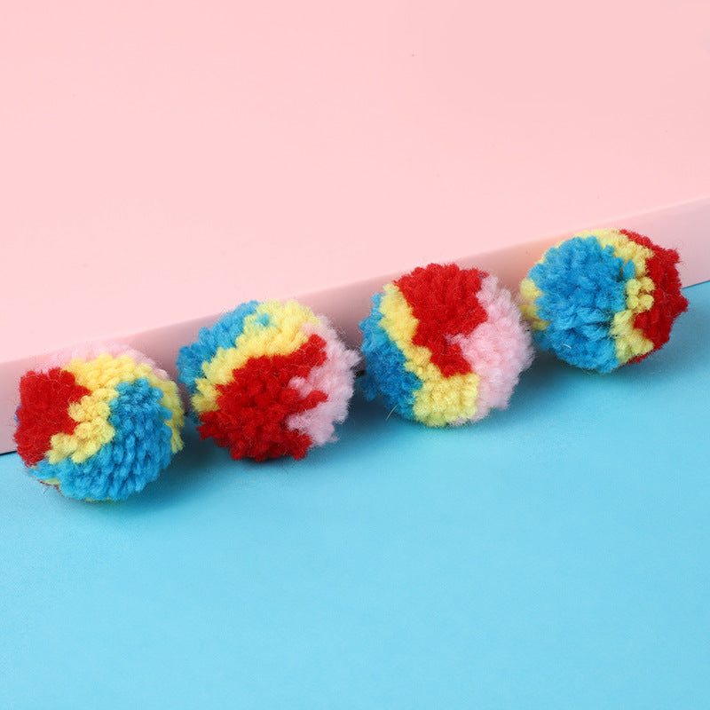Cat Toy Rainbow Hair Ball Toy Ball Color - So Much Fun for Cats
