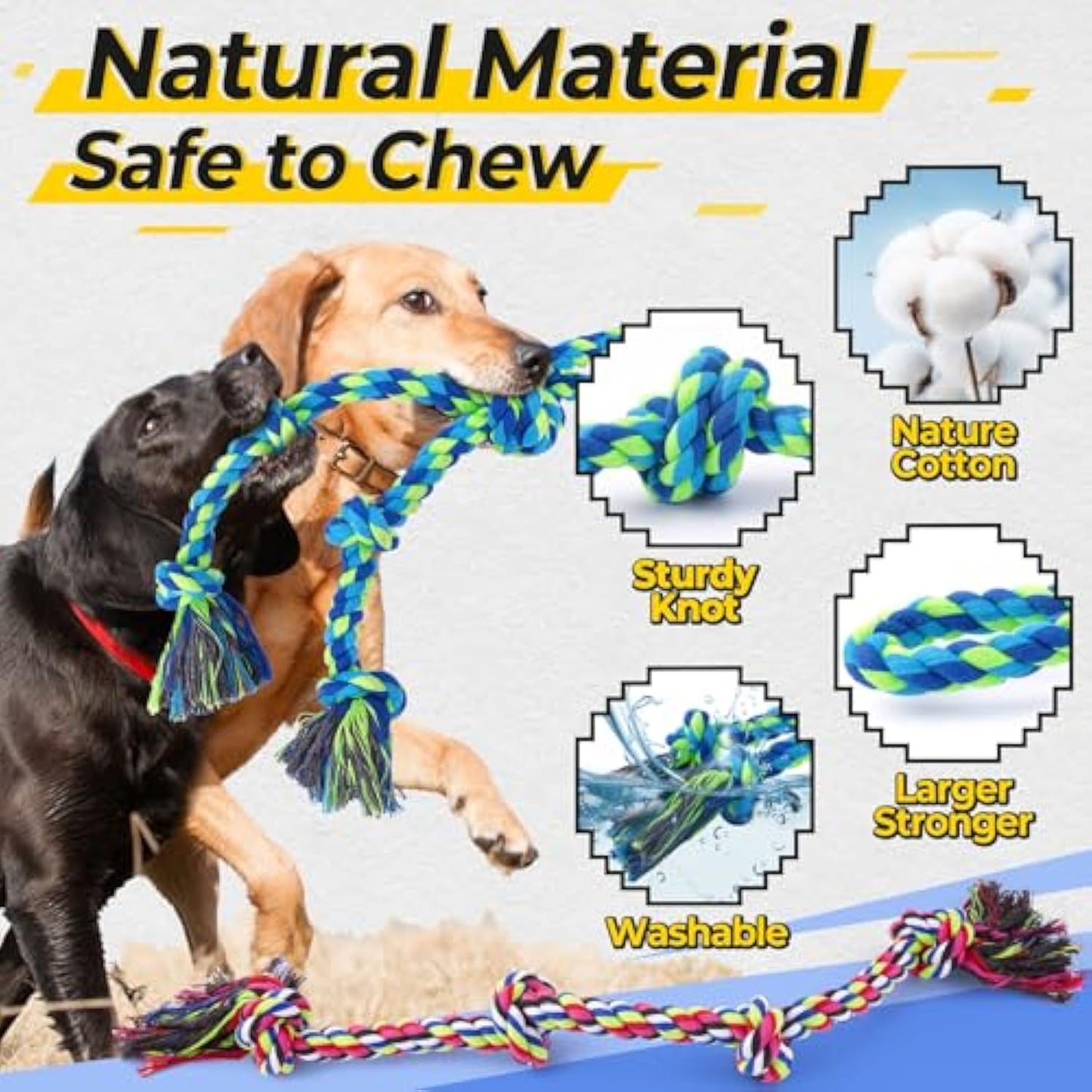 Heavy-Duty Dog Rope Toy – Tough Tug Toy for Aggressive Chewers