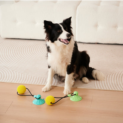 Corn Ball Dog Chew Toy with Suction Cup – Tug-of-War, Teething & Teeth Cleaning Toy for Medium & Large Dogs