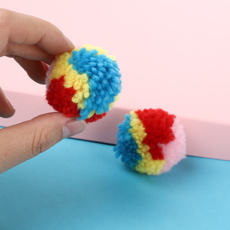 Cat Toy Rainbow Hair Ball Toy Ball Color - So Much Fun for Cats