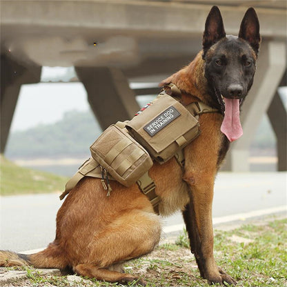 Ihrtrade Tactical Dog Harness – Adjustable Military Molle Vest for Dogs