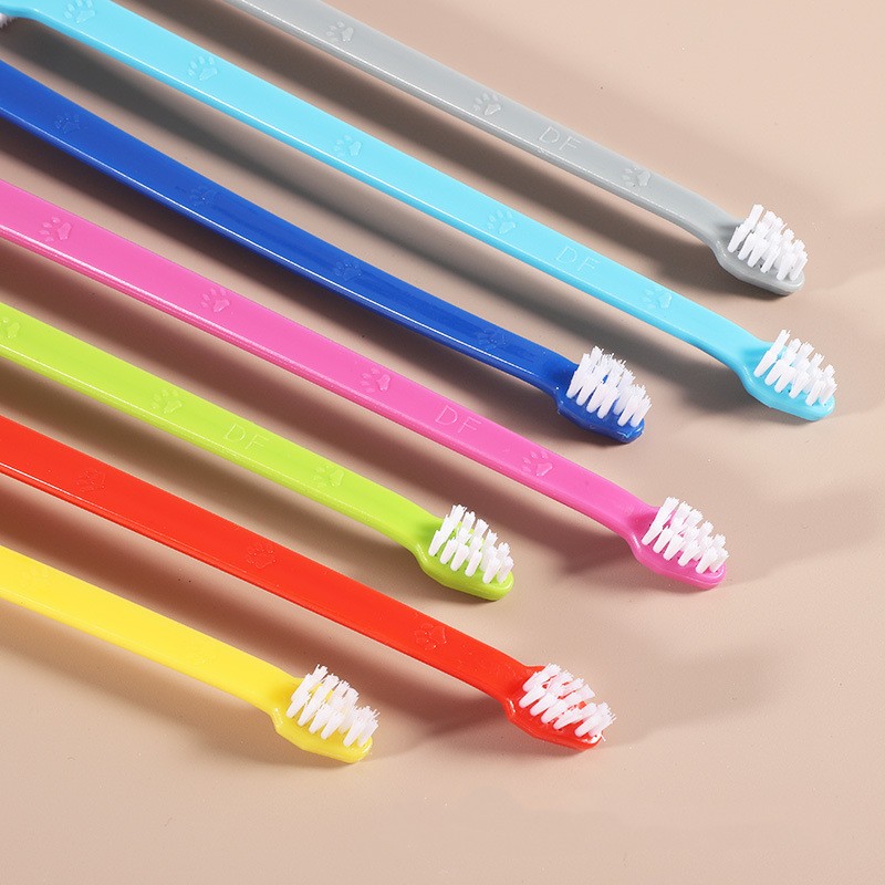 Long-Handle Double-Head Pet Toothbrush – Dog & Cat Dental Care Tool