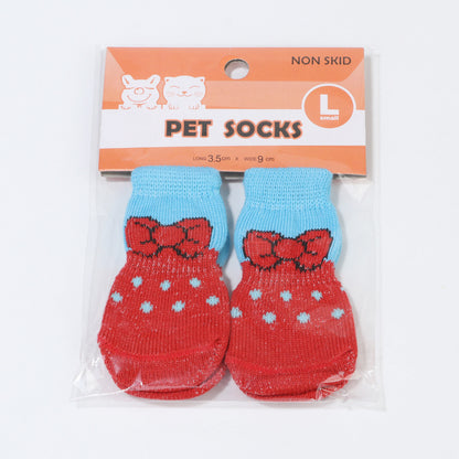Pet Knit Skid Warm Love Cotton Socks