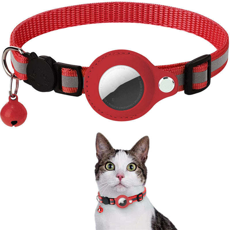 Reflective Waterproof AirTag Collar Holder With Nylon Collar For Cats Dogs Kittens Puppies Secure Protective Case Pet Tracking Accessory