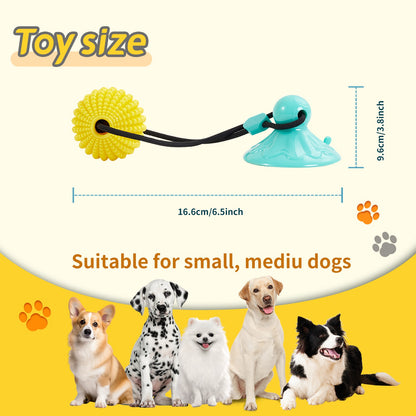 Corn Ball Dog Chew Toy with Suction Cup – Tug-of-War, Teething & Teeth Cleaning Toy for Medium & Large Dogs