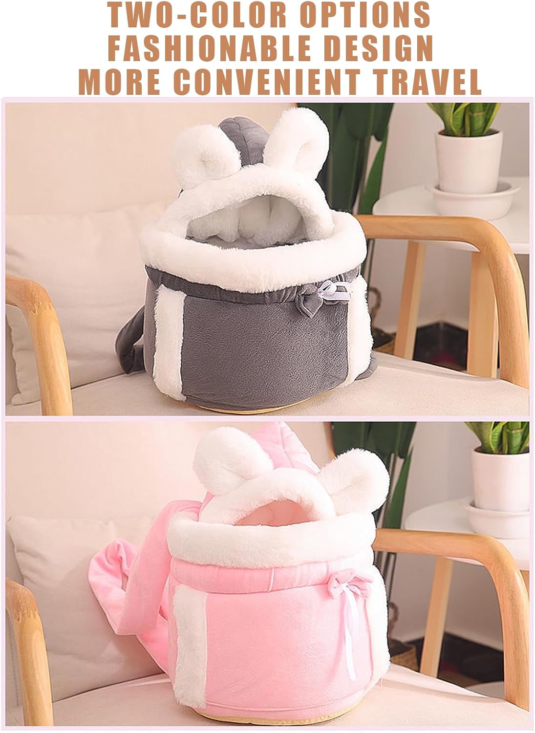 Warm Double-Pocket Cat Carrier Backpack – Front Pack Pet Carry Bag for Dogs & Cats