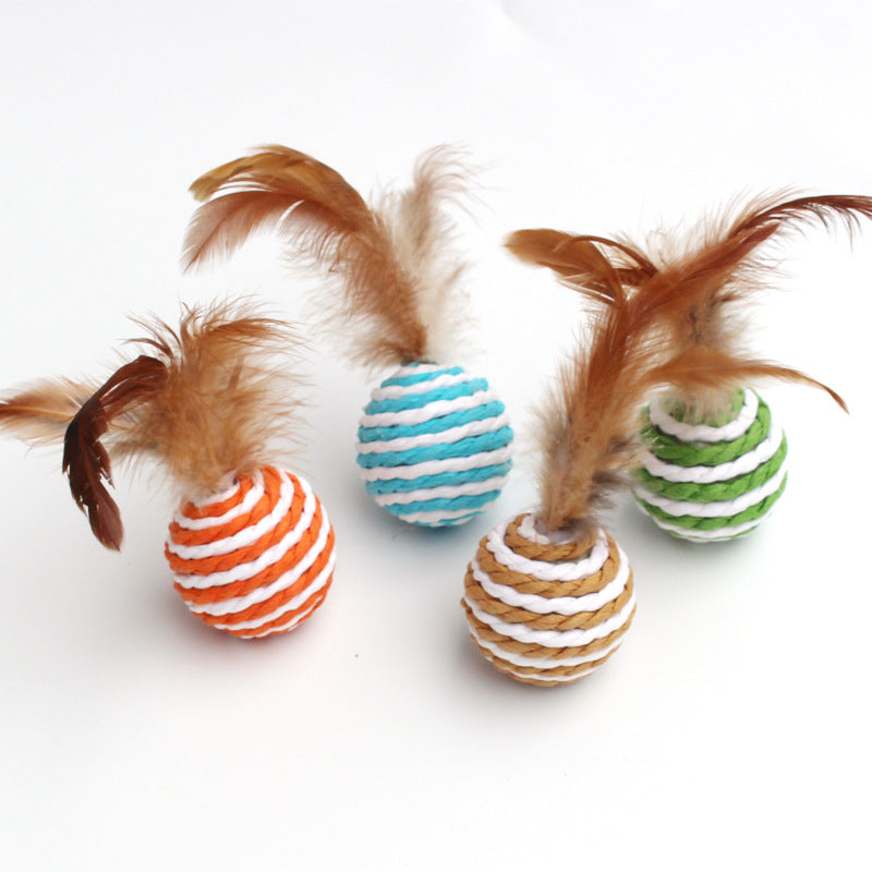 Cat scratching toy sisal tease cat ball
