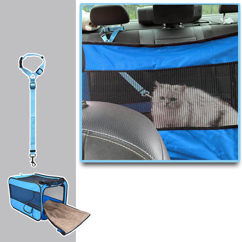 Portable Foldable Pet Travel Carrier Bag with Safety Zippers Secure and Comfortable for Cats and Dogs