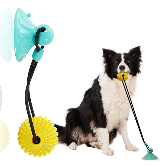 Corn Ball Dog Chew Toy with Suction Cup – Tug-of-War, Teething & Teeth Cleaning Toy for Medium & Large Dogs