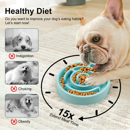 Slow Feeder Dog Bowl – Silicone Puzzle Feeder for Healthy Eating & Anti-Choking Puppies