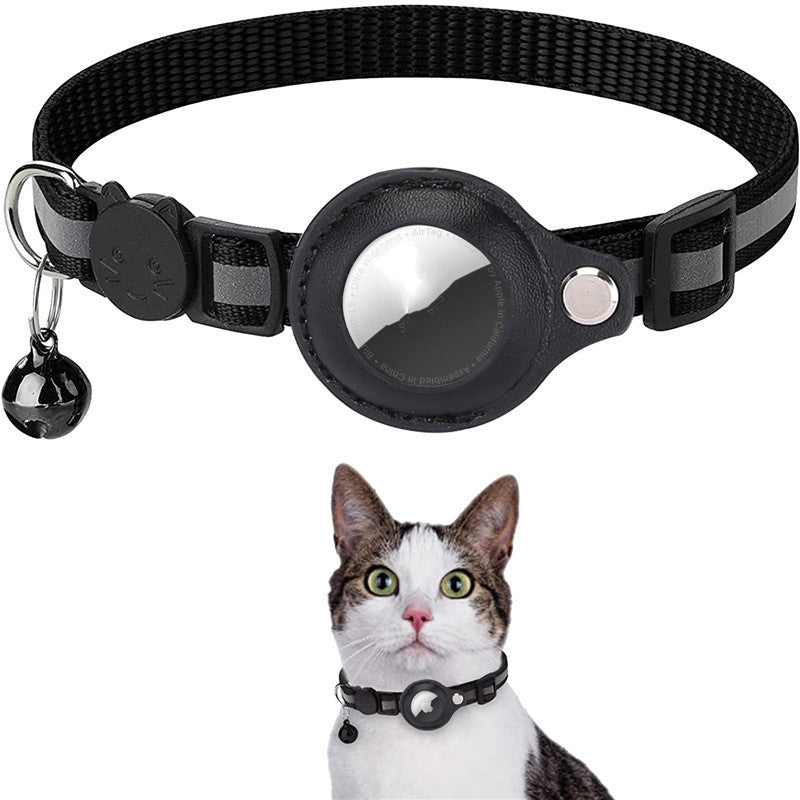 Reflective Waterproof AirTag Collar Holder With Nylon Collar For Cats Dogs Kittens Puppies Secure Protective Case Pet Tracking Accessory