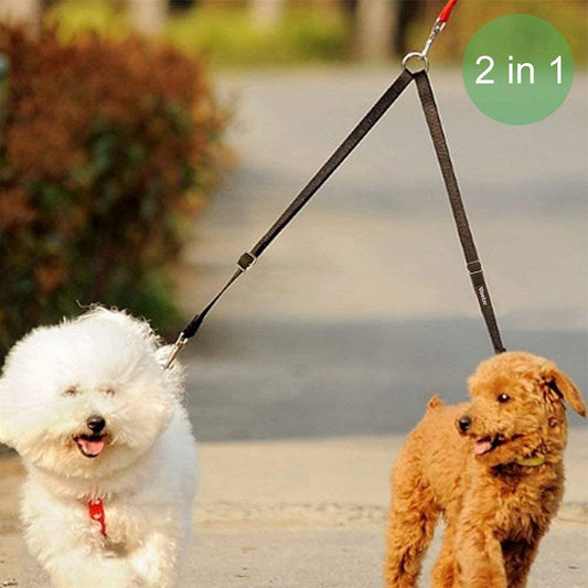 Multipurpose Dual-Headed Dog Leash – Adjustable Lead for Walking & Training Two Dogs
