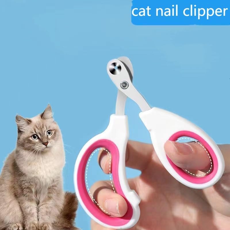 Cat Nail Clippers with Circular Cut Hole – Sharp Angled Blade Paw Trimmer for Safe Grooming