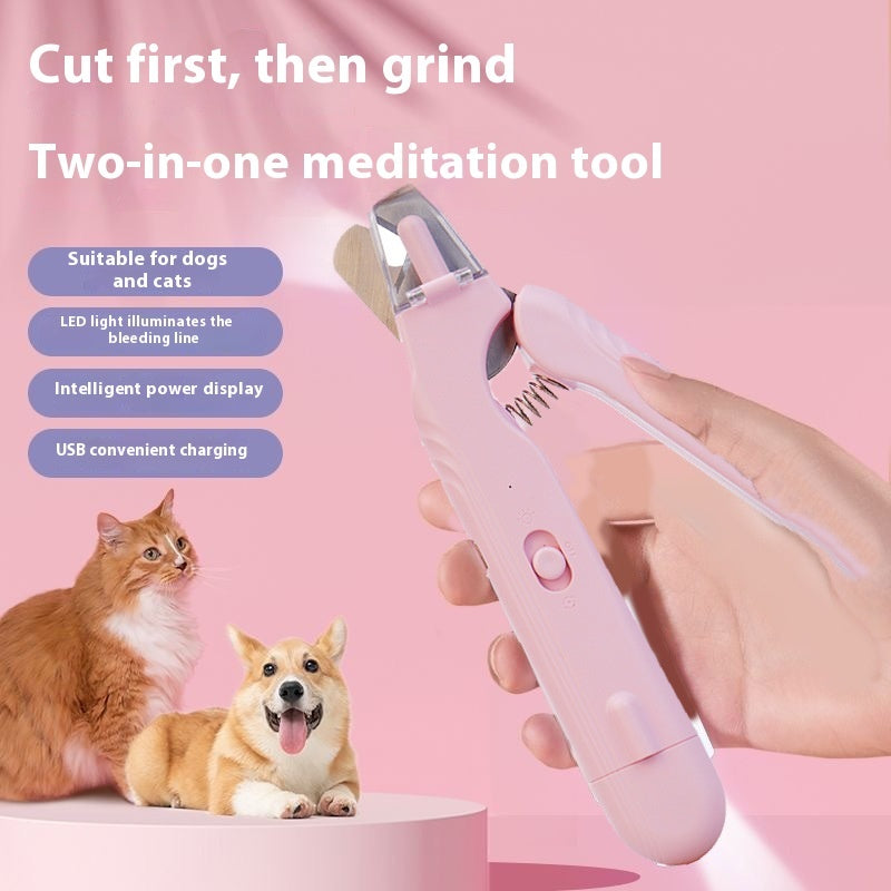 2-in-1 Pet Nail Clippers with LED Light – Dog & Cat Paw Nail Trimmer with Blood Line Guard