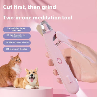 2-in-1 Pet Nail Clippers with LED Light – Dog & Cat Paw Nail Trimmer with Blood Line Guard