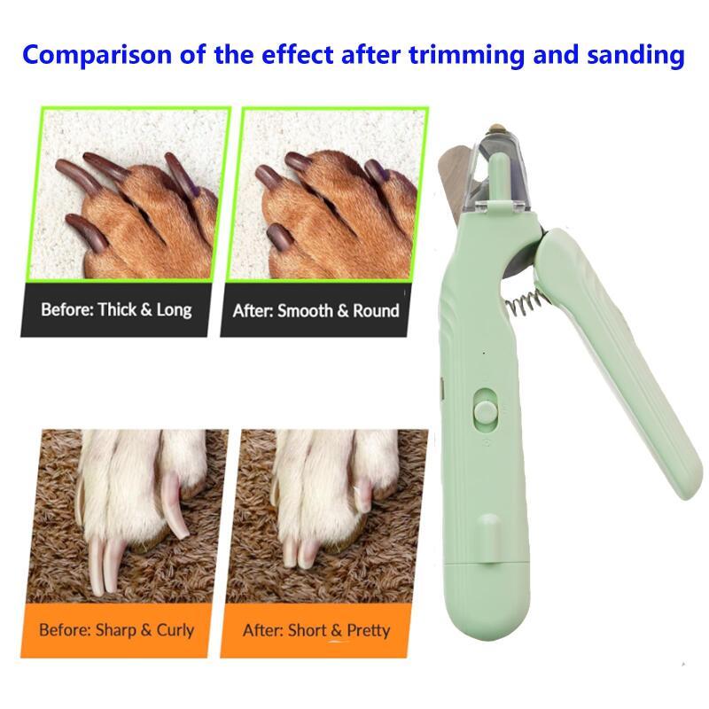 2-in-1 Pet Nail Clippers with LED Light – Dog & Cat Paw Nail Trimmer with Blood Line Guard