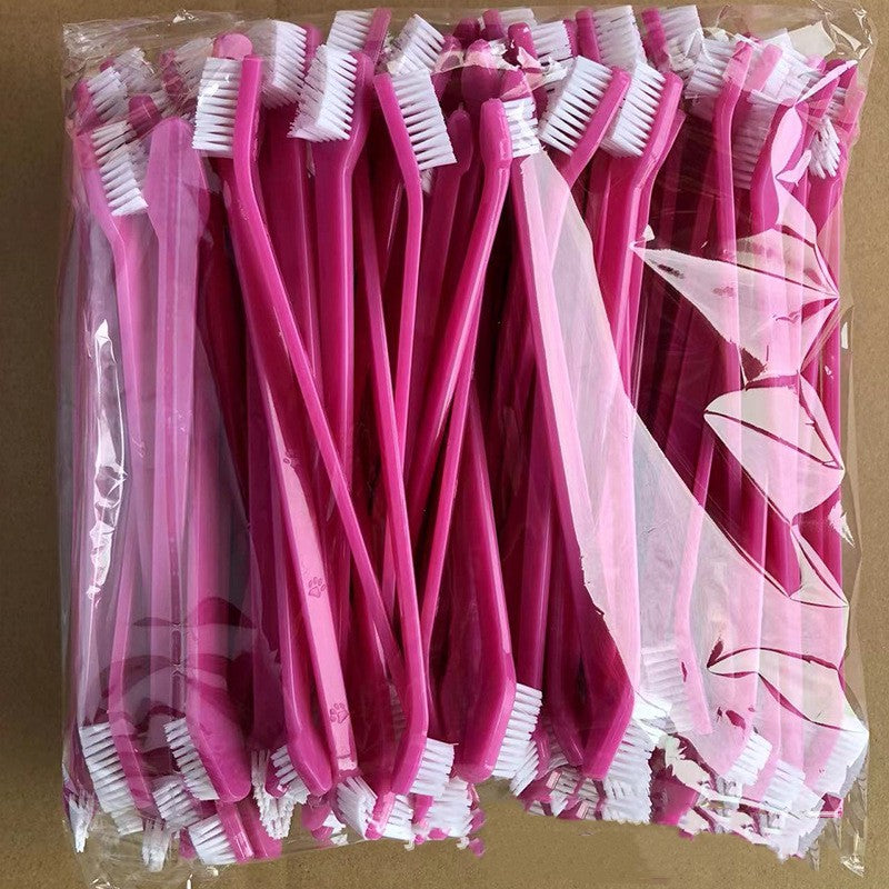 Long-Handle Double-Head Pet Toothbrush – Dog & Cat Dental Care Tool