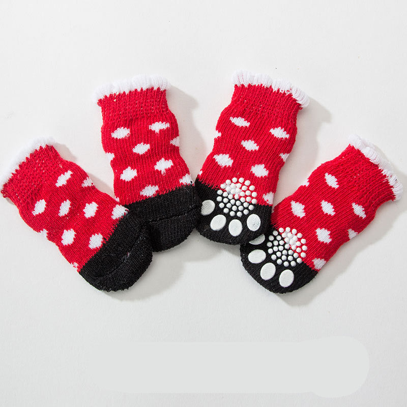 Pet Knit Skid Warm Love Cotton Socks